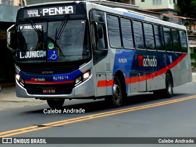 Transportes Machado RJ 162.074 na cidade de Magé, Rio de Janeiro, Brasil, por Calebe Andrade. ID da foto: 11600663.