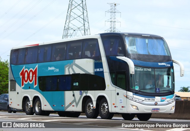 Auto Viação 1001 RJ 108.326 na cidade de Roseira, São Paulo, Brasil, por Paulo Henrique Pereira Borges. ID da foto: 11604561.