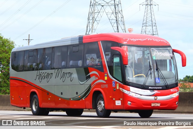 Empresa de Ônibus Pássaro Marron 5315 na cidade de Roseira, São Paulo, Brasil, por Paulo Henrique Pereira Borges. ID da foto: 11604551.