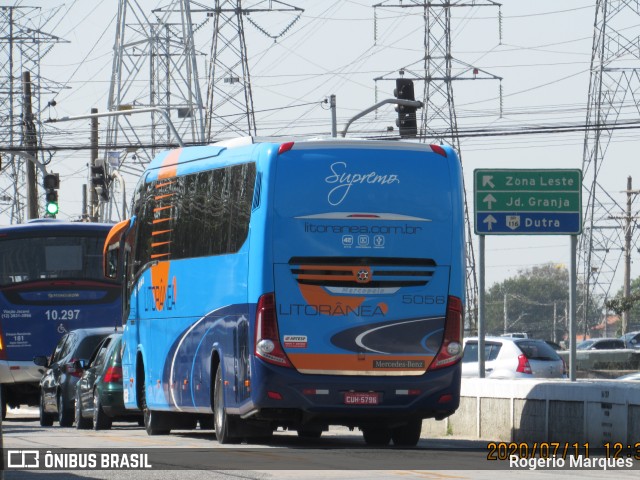 Litorânea Transportes Coletivos 5056 na cidade de São José dos Campos, São Paulo, Brasil, por Rogerio Marques. ID da foto: 11606832.