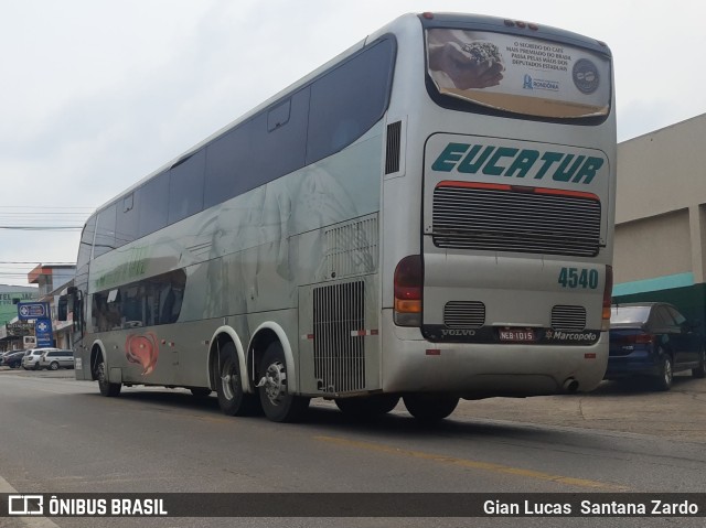 Eucatur - Empresa União Cascavel de Transportes e Turismo 4540 na cidade de Ji-Paraná, Rondônia, Brasil, por Gian Lucas  Santana Zardo. ID da foto: 11607070.