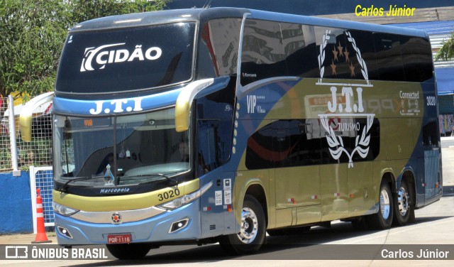 JTI Transportes e Turismo 3020 na cidade de Goiânia, Goiás, Brasil, por Carlos Júnior. ID da foto: 11609126.