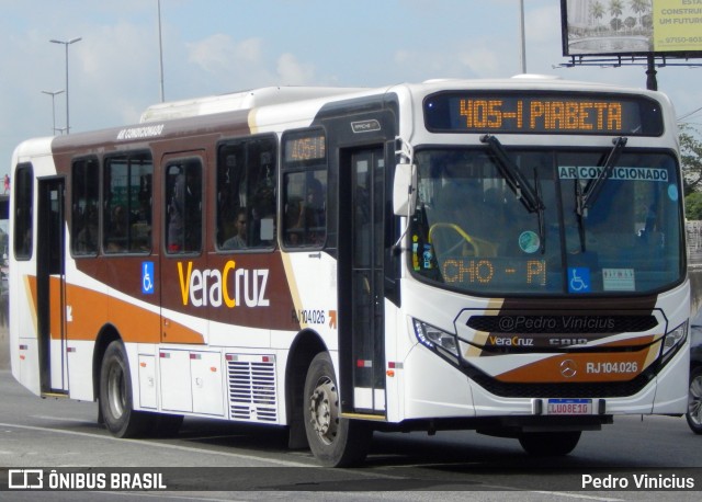 Auto Ônibus Vera Cruz RJ 104.026 na cidade de Duque de Caxias, Rio de Janeiro, Brasil, por Pedro Vinicius. ID da foto: 11608005.