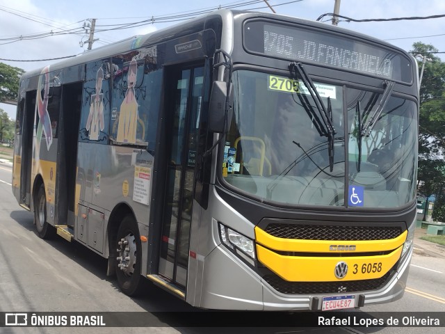 Transunião Transportes 3 6058 na cidade de São Paulo, São Paulo, Brasil, por Rafael Lopes de Oliveira. ID da foto: 11608407.