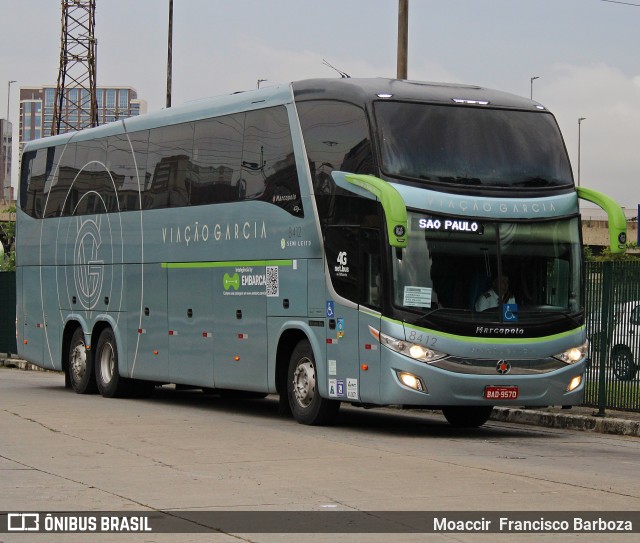 Viação Garcia 8412 na cidade de São Paulo, São Paulo, Brasil, por Moaccir  Francisco Barboza. ID da foto: 11607272.