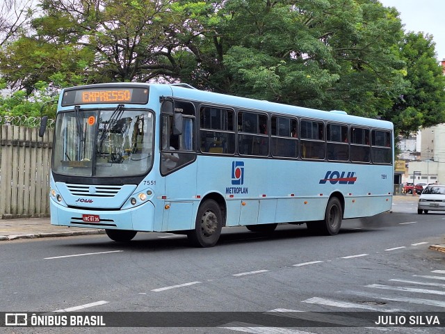 SOUL - Sociedade de Ônibus União Ltda. 7551 na cidade de Porto Alegre, Rio Grande do Sul, Brasil, por JULIO SILVA. ID da foto: 11667310.