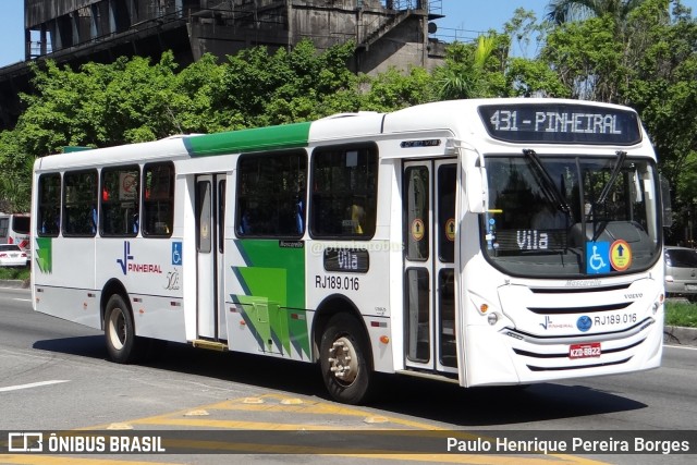 Viação Pinheiral RJ 189.016 na cidade de Volta Redonda, Rio de Janeiro, Brasil, por Paulo Henrique Pereira Borges. ID da foto: 11667220.