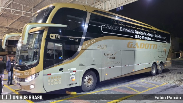 Auto Viação Gadotti 4520 na cidade de Balneário Camboriú, Santa Catarina, Brasil, por Fábio Paixão. ID da foto: 11666368.