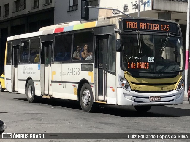 Real Auto Ônibus A41378 na cidade de Rio de Janeiro, Rio de Janeiro, Brasil, por Luiz Eduardo Lopes da Silva. Número da foto: #11665753.