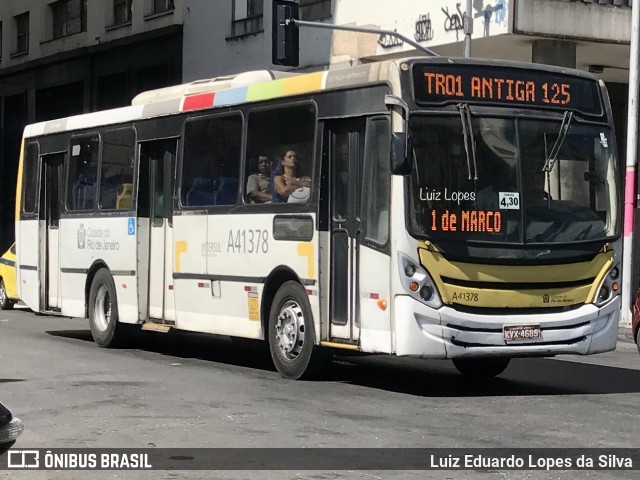 Real Auto Ônibus A41378 na cidade de Rio de Janeiro, Rio de Janeiro, Brasil, por Luiz Eduardo Lopes da Silva. ID da foto: 11665753.