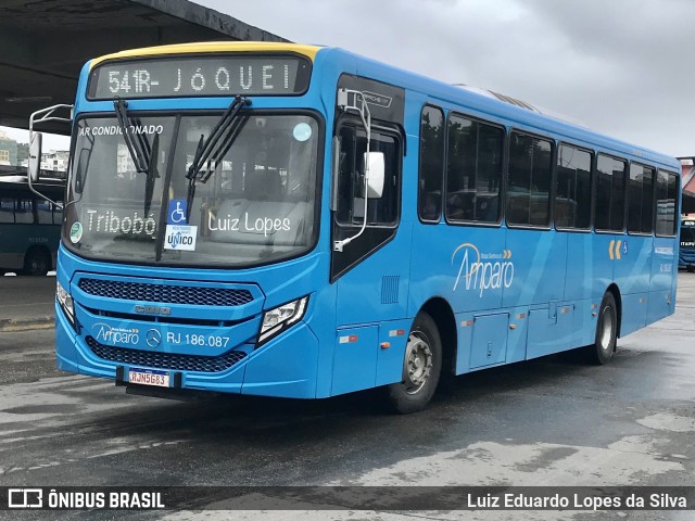 Viação Nossa Senhora do Amparo RJ 186.087 na cidade de Niterói, Rio de Janeiro, Brasil, por Luiz Eduardo Lopes da Silva. ID da foto: 11687938.