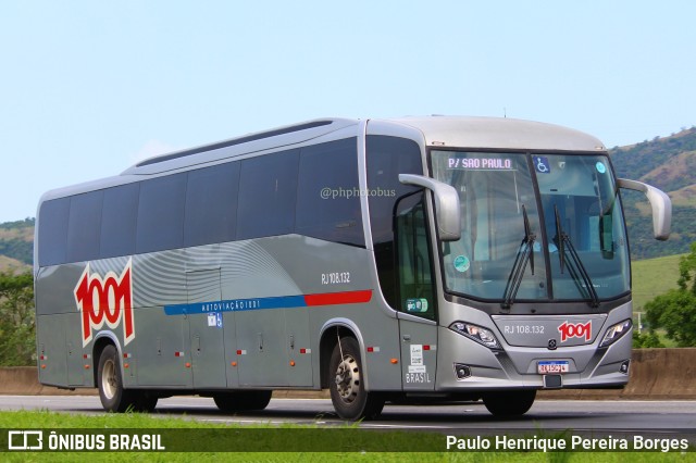 Auto Viação 1001 RJ 108.132 na cidade de Roseira, São Paulo, Brasil, por Paulo Henrique Pereira Borges. ID da foto: 11689569.