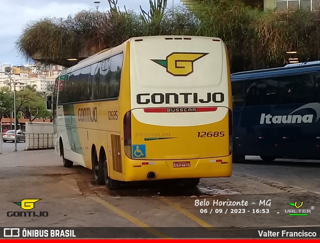 Empresa Gontijo de Transportes 12685 na cidade de Belo Horizonte, Minas Gerais, Brasil, por Valter Francisco. ID da foto: 11691068.