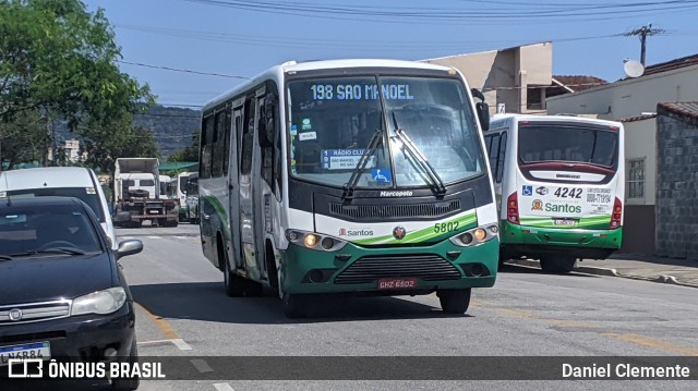 Viação Piracicabana Santos 5802 na cidade de Santos, São Paulo, Brasil, por Daniel Clemente. Número da foto: #11690442.