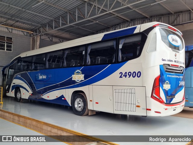 Viação São Luiz 24900 na cidade de Conselheiro Lafaiete, Minas Gerais, Brasil, por Rodrigo  Aparecido. ID da foto: 11691406.