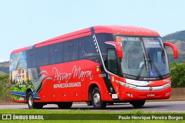 Empresa de Ônibus Pássaro Marron 5959 na cidade de Roseira, São Paulo, Brasil, por Paulo Henrique Pereira Borges. ID da foto: 11691780.