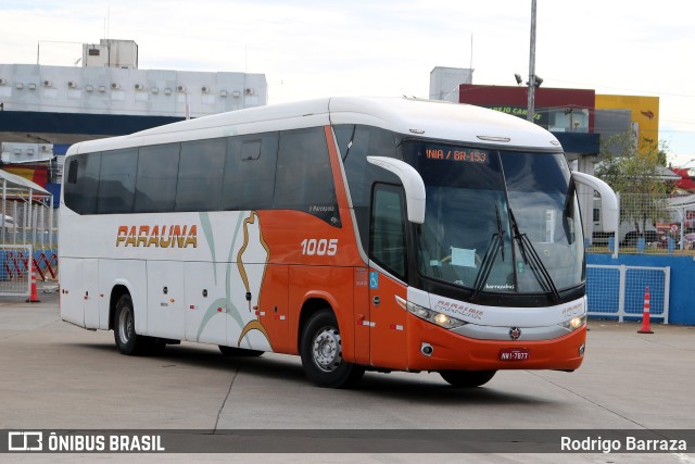 Viação Paraúna 1005 na cidade de Goiânia, Goiás, Brasil, por Rodrigo Barraza. ID da foto: 11696652.