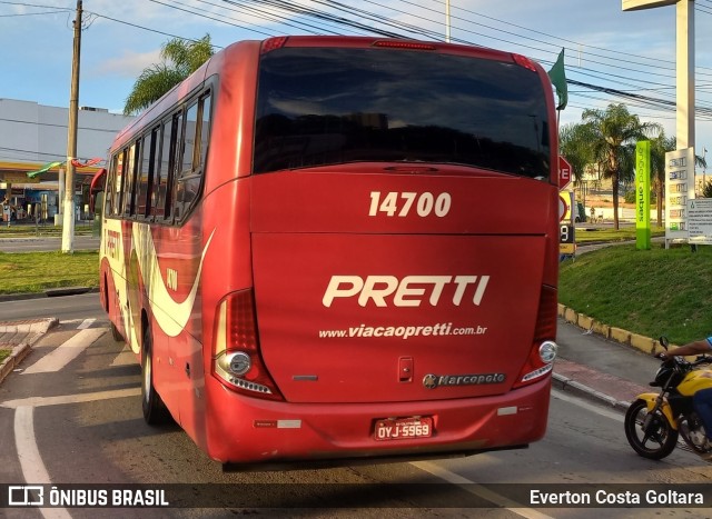 Viação Pretti 14700 na cidade de Cariacica, Espírito Santo, Brasil, por Everton Costa Goltara. ID da foto: 11695707.