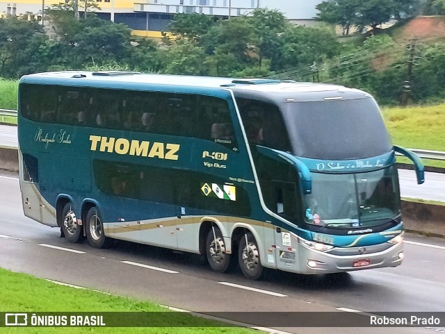 Transportes Thomaz 1401 na cidade de São José dos Campos, São Paulo, Brasil, por Robson Prado. ID da foto: 11697285.