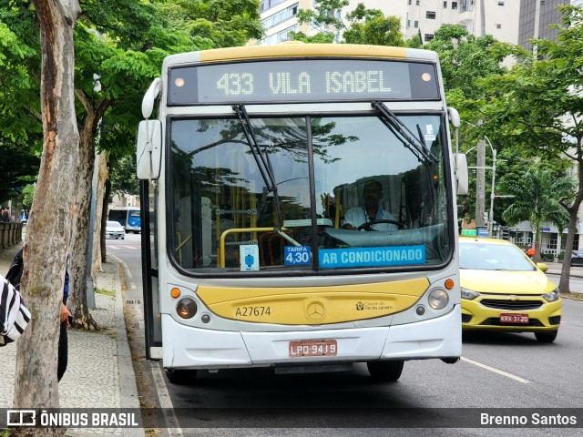 Transportes Vila Isabel A27674 na cidade de Rio de Janeiro, Rio de Janeiro, Brasil, por Brenno Santos. ID da foto: 11696770.