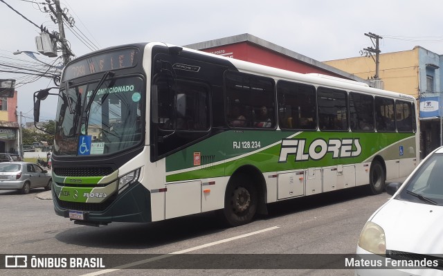 Transportes Flores RJ 128.234 na cidade de Belford Roxo, Rio de Janeiro, Brasil, por Mateus Fernandes. Número da foto: #11696098.