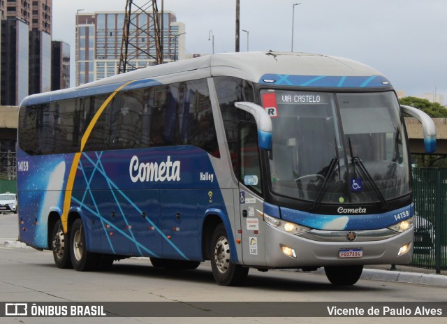 Viação Cometa 14139 na cidade de São Paulo, São Paulo, Brasil, por Vicente de Paulo Alves. ID da foto: 11698048.