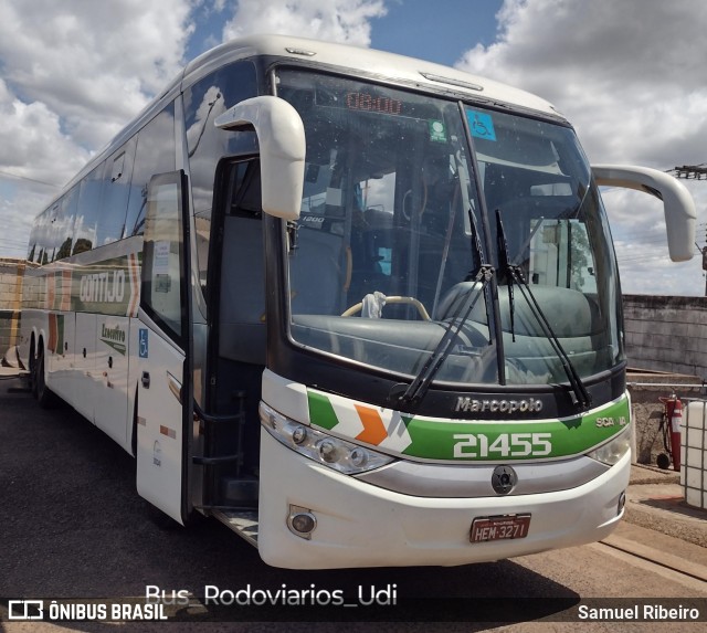 Empresa Gontijo de Transportes 21455 na cidade de Uberlândia, Minas Gerais, Brasil, por Samuel Ribeiro. ID da foto: 11697617.