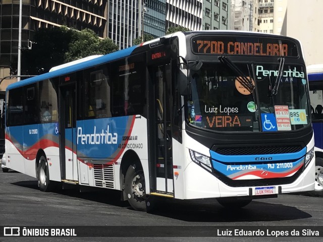Viação Pendotiba RJ 211.003 na cidade de Rio de Janeiro, Rio de Janeiro, Brasil, por Luiz Eduardo Lopes da Silva. Número da foto: #11697724.