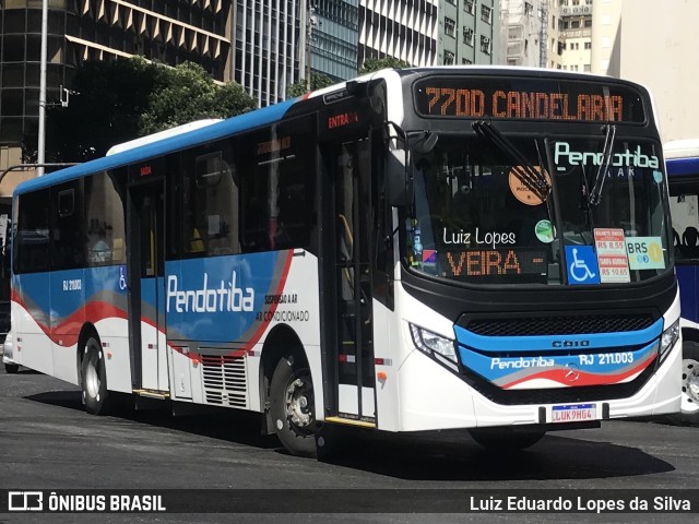 Viação Pendotiba RJ 211.003 na cidade de Rio de Janeiro, Rio de Janeiro, Brasil, por Luiz Eduardo Lopes da Silva. ID da foto: 11697724.