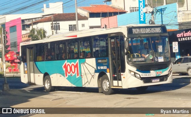 Auto Viação 1001 RJ 108.833 na cidade de Rio das Ostras, Rio de Janeiro, Brasil, por Ryan Martins. ID da foto: 11701325.