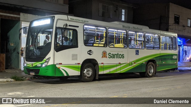 Viação Piracicabana Santos 4288 na cidade de Santos, São Paulo, Brasil, por Daniel Clemente. ID da foto: 11702116.