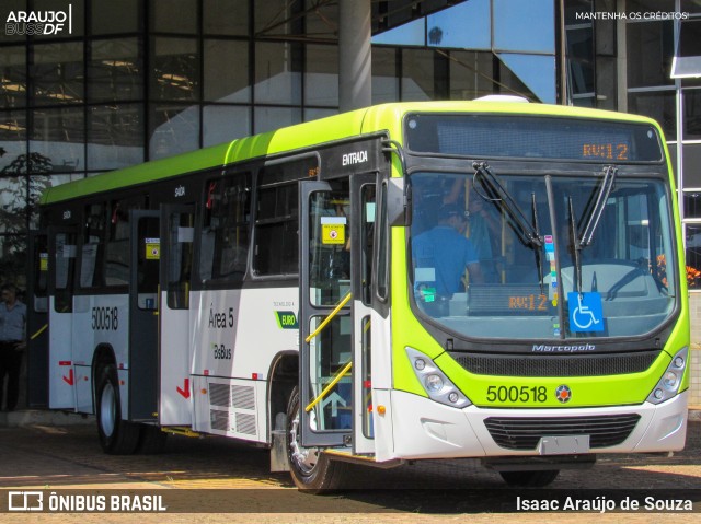 BsBus Mobilidade 500518 na cidade de Candangolândia, Distrito Federal, Brasil, por Isaac Araújo de Souza. Número da foto: #11700088.