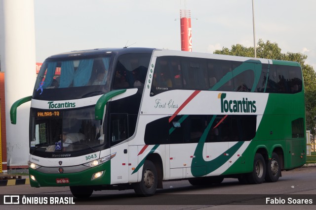 Tocantins Transportes e Turismo 3043 na cidade de Palmas, Tocantins, Brasil, por Fabio Soares. Número da foto: #11703071.