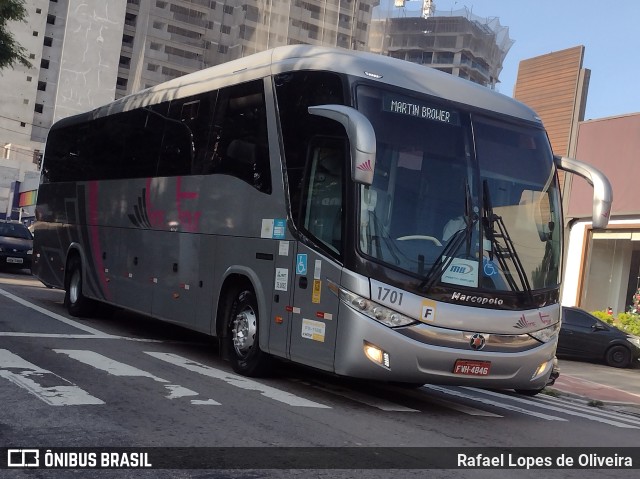 Expresso Line Tour 1701 na cidade de São Paulo, São Paulo, Brasil, por Rafael Lopes de Oliveira. ID da foto: 11702985.