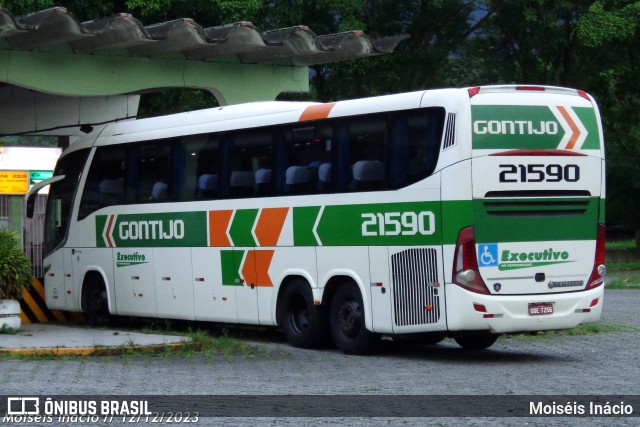 Empresa Gontijo de Transportes 21590 na cidade de Cubatão, São Paulo, Brasil, por Moiséis Inácio. ID da foto: 11703207.