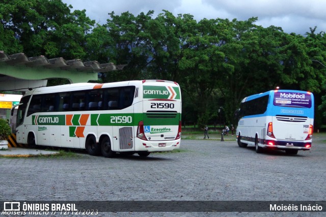 Empresa Gontijo de Transportes 21590 na cidade de Cubatão, São Paulo, Brasil, por Moiséis Inácio. ID da foto: 11703205.