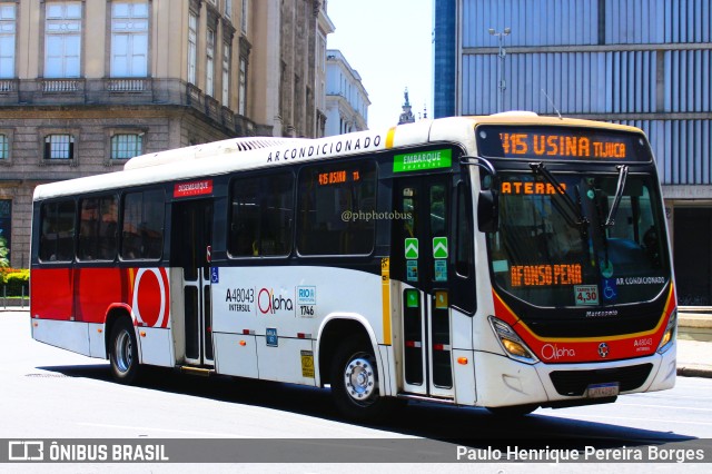 Auto Viação Alpha A48043 na cidade de Rio de Janeiro, Rio de Janeiro, Brasil, por Paulo Henrique Pereira Borges. Número da foto: #11706453.