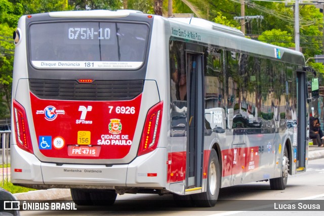 Viação Gatusa Transportes Urbanos 7 6926 na cidade de São Paulo, São Paulo, Brasil, por Lucas Sousa. ID da foto: 11704675.