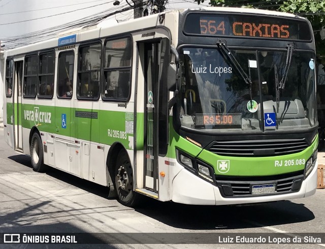 Viação Vera Cruz RJ 205.083 na cidade de Duque de Caxias, Rio de Janeiro, Brasil, por Luiz Eduardo Lopes da Silva. Número da foto: #11709725.