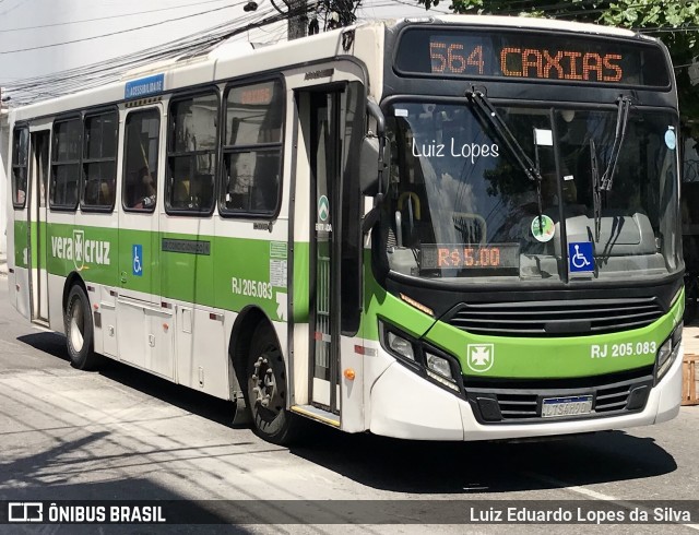 Viação Vera Cruz RJ 205.083 na cidade de Duque de Caxias, Rio de Janeiro, Brasil, por Luiz Eduardo Lopes da Silva. ID da foto: 11709725.