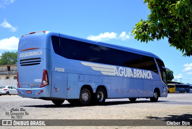 Viação Águia Branca 14006 na cidade de Vitória da Conquista, Bahia, Brasil, por Cleber Bus. ID da foto: 11707957.