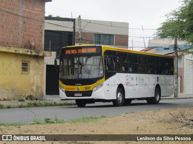 Coletivo Transportes 3657 na cidade de Caruaru, Pernambuco, Brasil, por Lenilson da Silva Pessoa. ID da foto: 11711471.