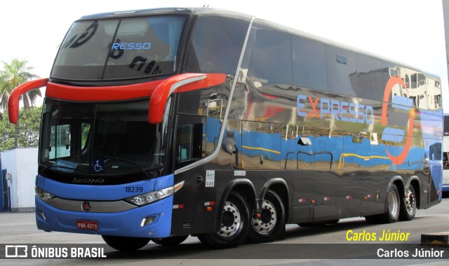 Expresso Transporte e Turismo Ltda. 18239 na cidade de Goiânia, Goiás, Brasil, por Carlos Júnior. ID da foto: 11712533.