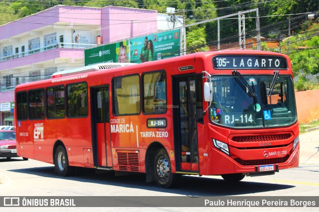 Viação Nossa Senhora do Amparo MAR 01.032 na cidade de Maricá, Rio de Janeiro, Brasil, por Paulo Henrique Pereira Borges. Número da foto: #11711098.