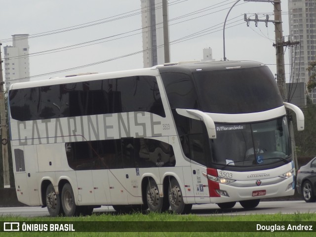 Auto Viação Catarinense 3503 na cidade de Balneário Camboriú, Santa Catarina, Brasil, por Douglas Andrez. ID da foto: 11711648.