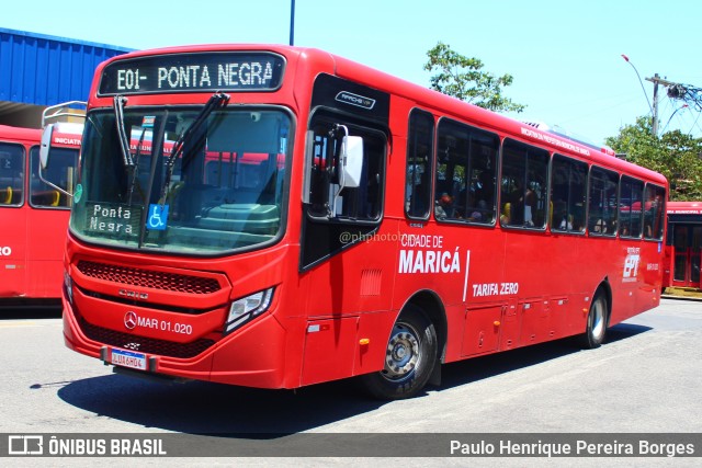 Viação Nossa Senhora do Amparo MAR 01.020 na cidade de Maricá, Rio de Janeiro, Brasil, por Paulo Henrique Pereira Borges. Número da foto: #11711101.