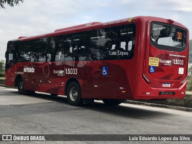 Viação Araçatuba 1.5.033 na cidade de Niterói, Rio de Janeiro, Brasil, por Luiz Eduardo Lopes da Silva. Número da foto: #11668324.