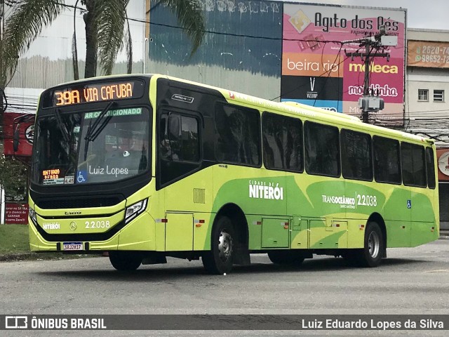 Santo Antônio Transportes Niterói 2.2.038 na cidade de Niterói, Rio de Janeiro, Brasil, por Luiz Eduardo Lopes da Silva. ID da foto: 11668320.