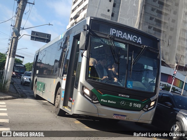 Via Sudeste Transportes S.A. 5 1149 na cidade de São Paulo, São Paulo, Brasil, por Rafael Lopes de Oliveira. Número da foto: #11670044.