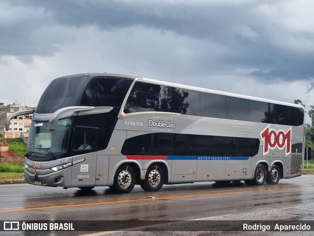 Auto Viação 1001 RJ 108.1134 na cidade de Conselheiro Lafaiete, Minas Gerais, Brasil, por Rodrigo  Aparecido. ID da foto: 11670014.